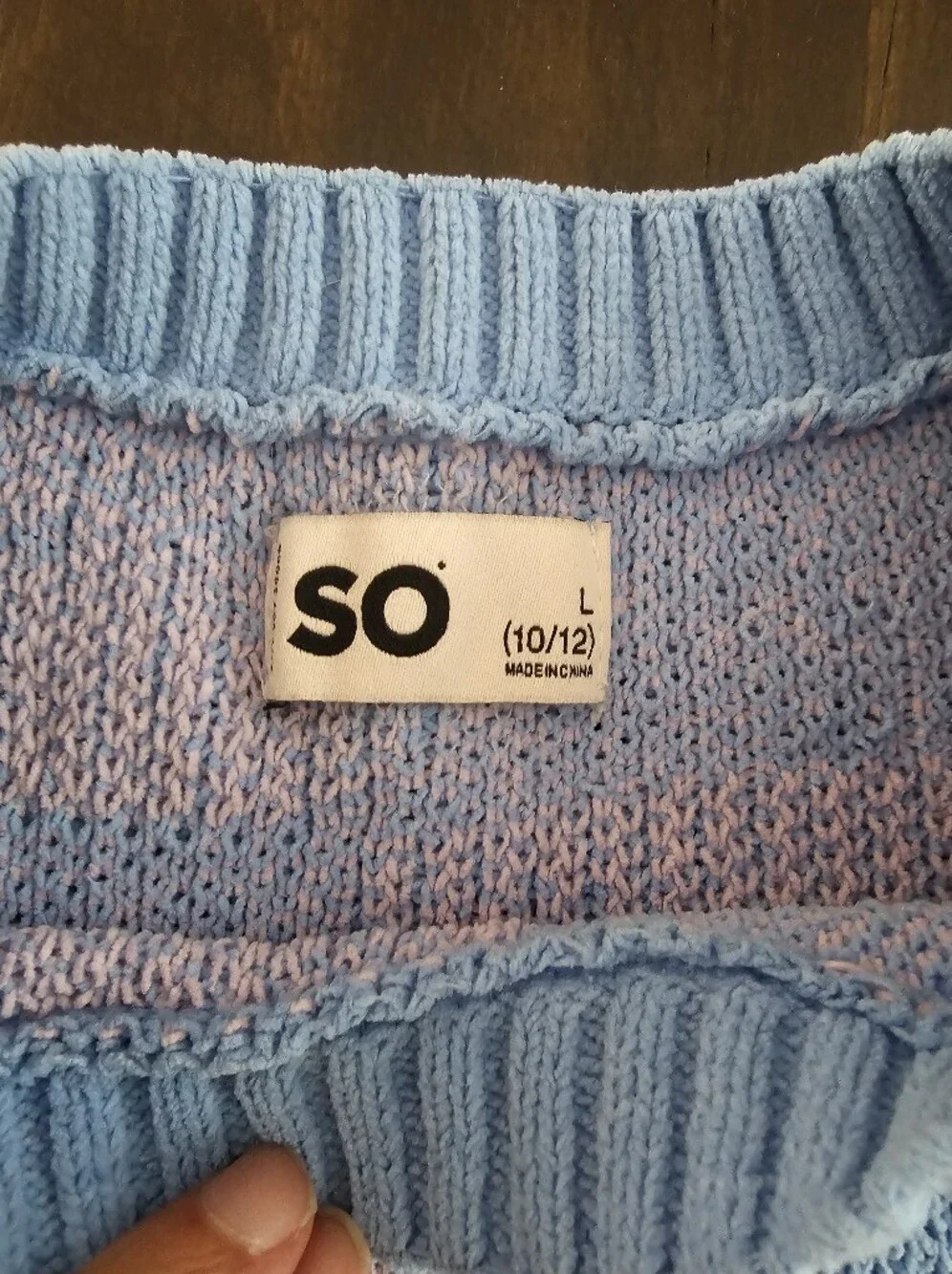 SO Pastel Blue & Pink Knit Top